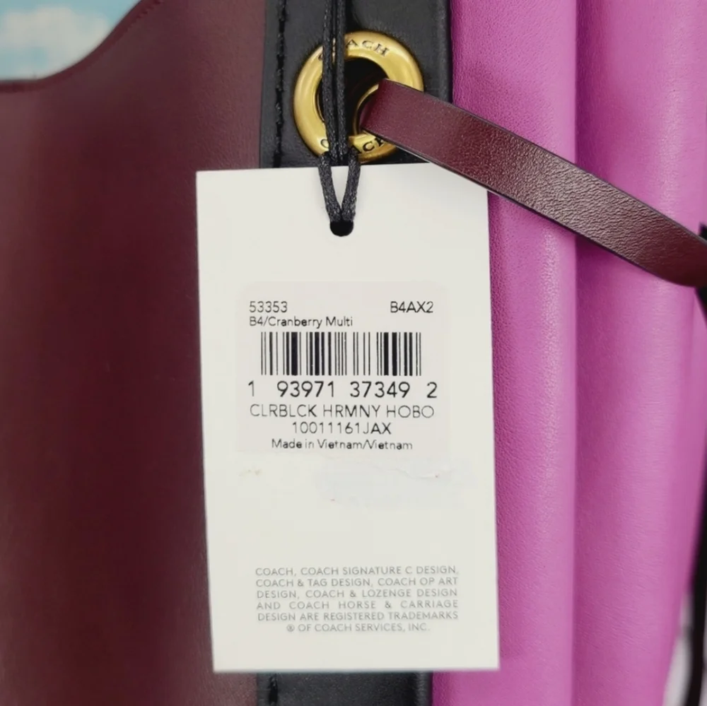 Coach 1941 Harmony Two-Tone Oxblood & Plum Leather Hobo